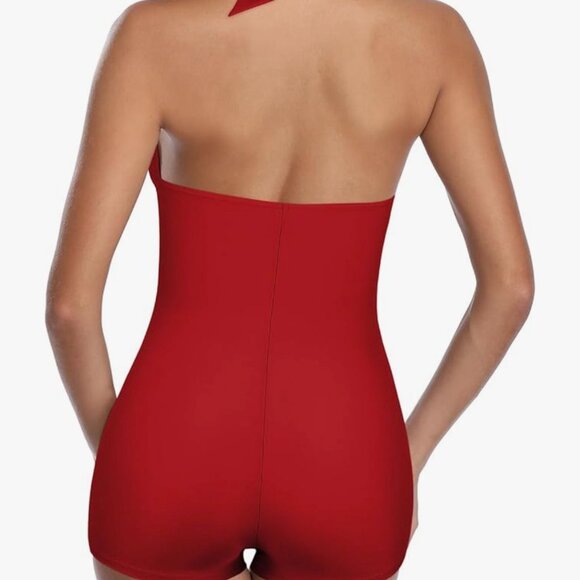 VINTAGE RED WOMENS SIZE 14-16 TUMMY CONTROL ONE PIECE BATHING SUIT - Picture 2 of 3